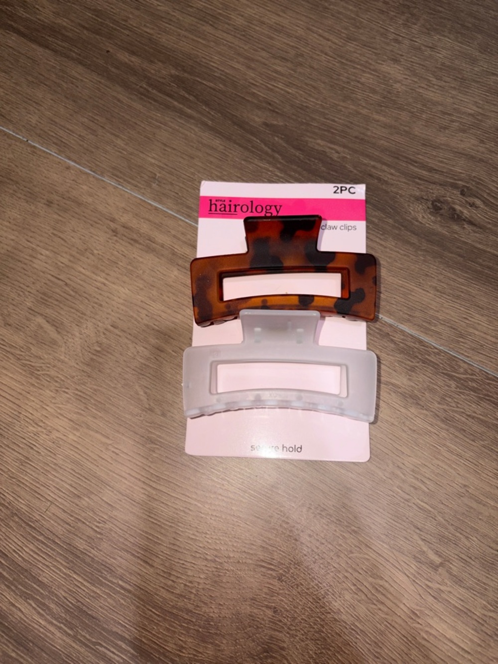 hairology 2pc Claw Clip Set - Tortoise & Frosted White